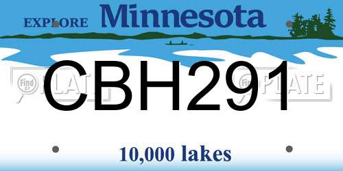 CBH291 Minnesota License Plate