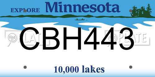 CBH443 Minnesota License Plate