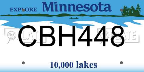 CBH448 Minnesota License Plate