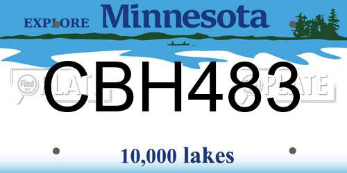 CBH483 Minnesota License Plate