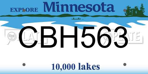 CBH563 Minnesota License Plate