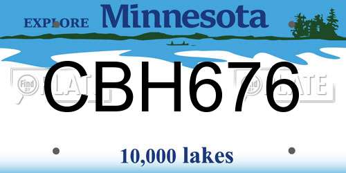 CBH676 Minnesota License Plate