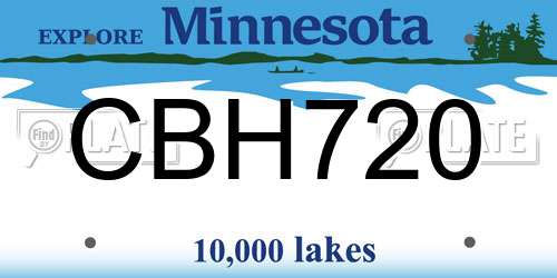 CBH720 Minnesota License Plate