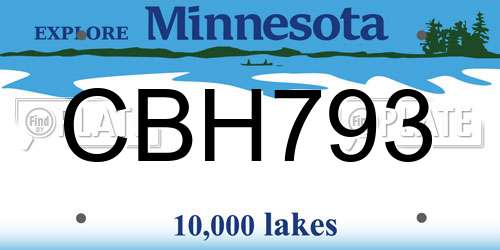 CBH793 Minnesota License Plate