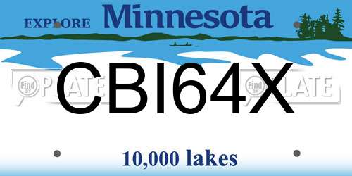 CBI64X Minnesota License Plate