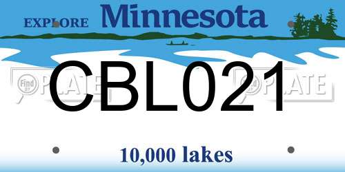 CBL021 Minnesota License Plate