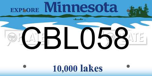 CBL058 Minnesota License Plate