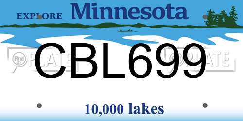 CBL699 Minnesota License Plate