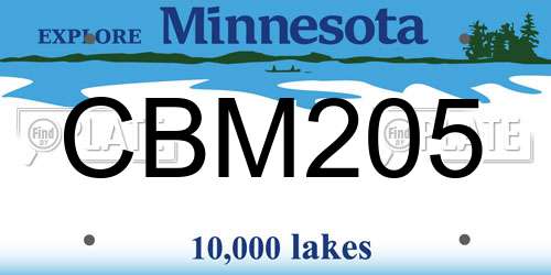 CBM205 Minnesota License Plate