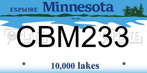 CBM233 Minnesota License Plate