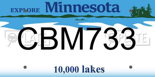 CBM733 Minnesota License Plate