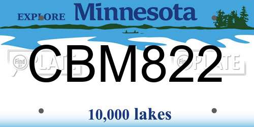 CBM822 Minnesota License Plate