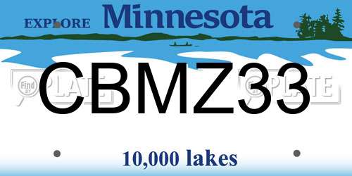 CBMZ33 Minnesota License Plate