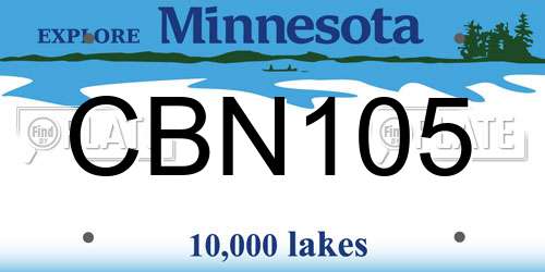 CBN105 Minnesota License Plate