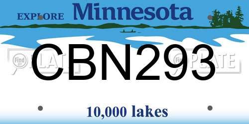 CBN293 Minnesota License Plate