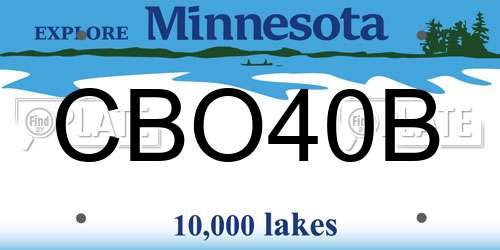CBO40B Minnesota License Plate