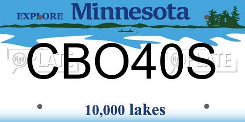CBO40S Minnesota License Plate