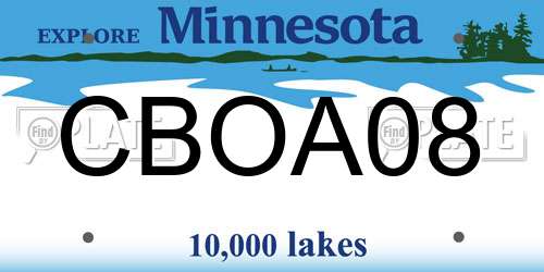 CBOA08 Minnesota License Plate