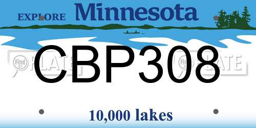 CBP308 Minnesota License Plate