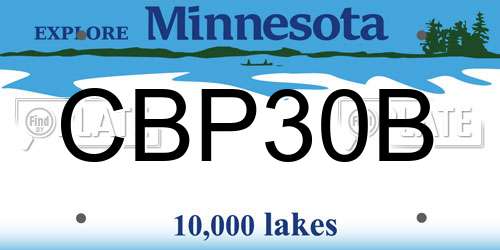 CBP30B Minnesota License Plate