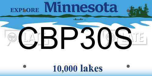 CBP30S Minnesota License Plate