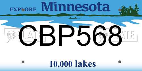 CBP568 Minnesota License Plate