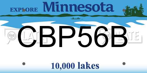 CBP56B Minnesota License Plate