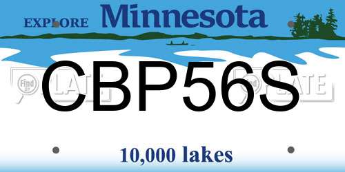 CBP56S Minnesota License Plate