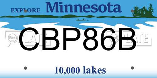 CBP86B Minnesota License Plate