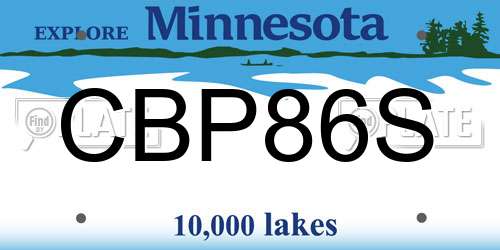 CBP86S Minnesota License Plate