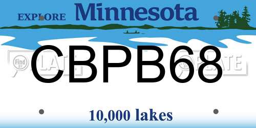 CBPB68 Minnesota License Plate
