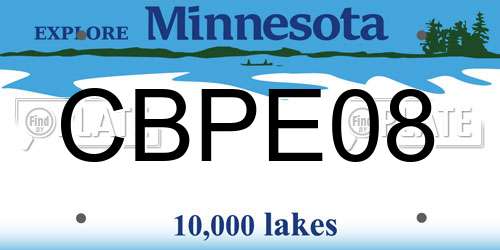 CBPE08 Minnesota License Plate