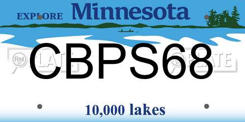CBPS68 Minnesota License Plate