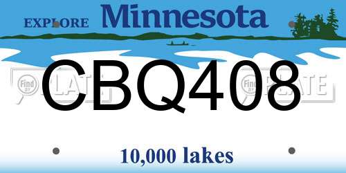 CBQ408 Minnesota License Plate