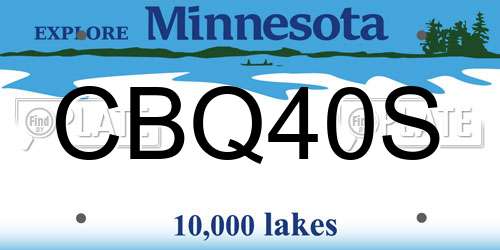 CBQ40S Minnesota License Plate