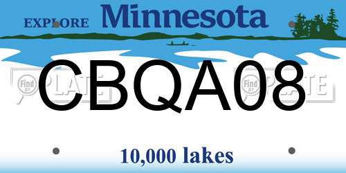 CBQA08 Minnesota License Plate