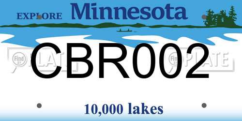 CBR002 Minnesota License Plate