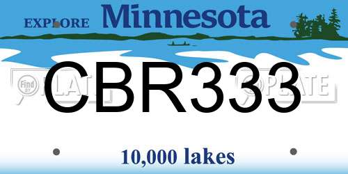 CBR333 Minnesota License Plate