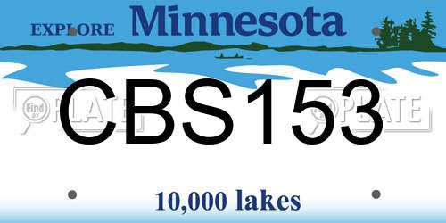 CBS153 Minnesota License Plate