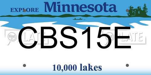 CBS15E Minnesota License Plate