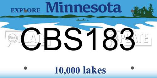 CBS183 Minnesota License Plate