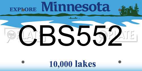 CBS552 Minnesota License Plate