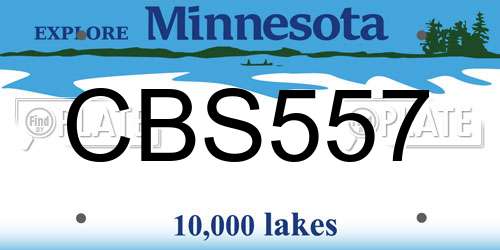 CBS557 Minnesota License Plate