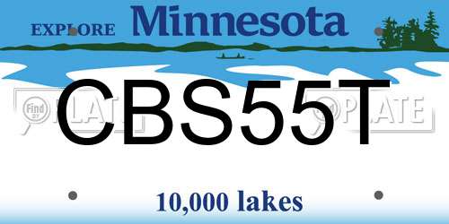 CBS55T Minnesota License Plate