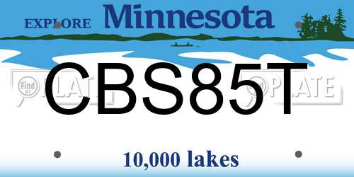 CBS85T Minnesota License Plate