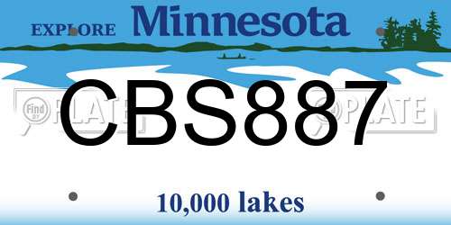 CBS887 Minnesota License Plate