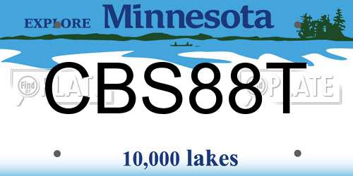 CBS88T Minnesota License Plate