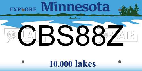 CBS88Z Minnesota License Plate
