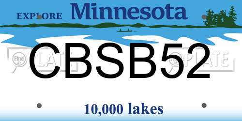 CBSB52 Minnesota License Plate