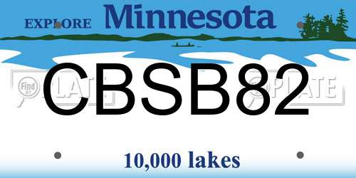 CBSB82 Minnesota License Plate